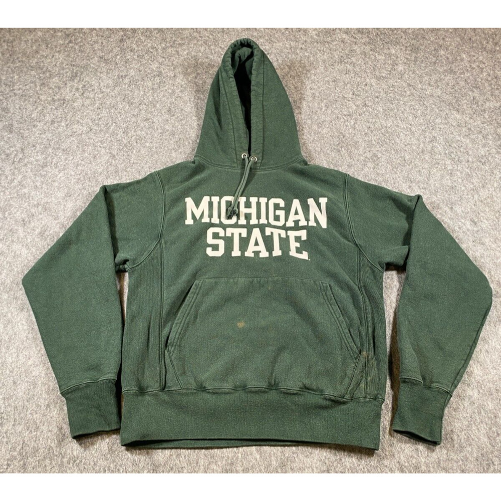 Champion Reverse Weave Michigan State Adult Small Hoodie Heavyweight Stained*